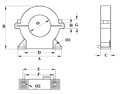 Electrical Split Core Current Transformer , Zero Phase Current Transformer