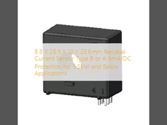 8.8 X 26.5 X 13 X 23.6mm Residual Current Sensor Type B or A 6mA/DC Protection for 3.5KW and Below Applications